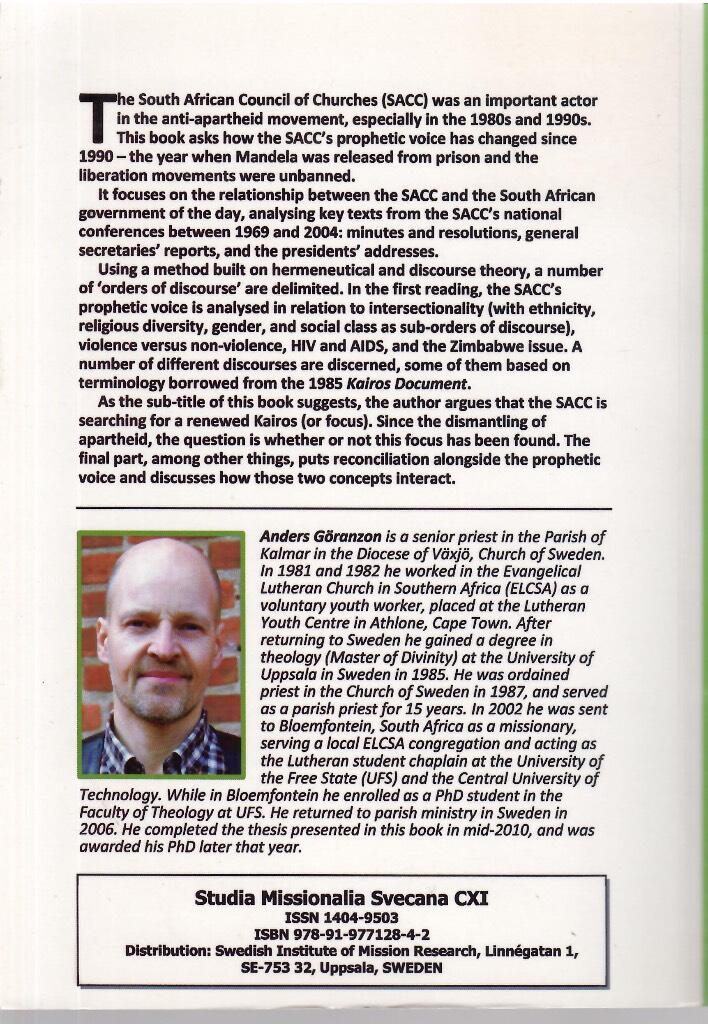 The prophetic voice of the South African Council of Churches after 1990 : searching for a renewed Kairos