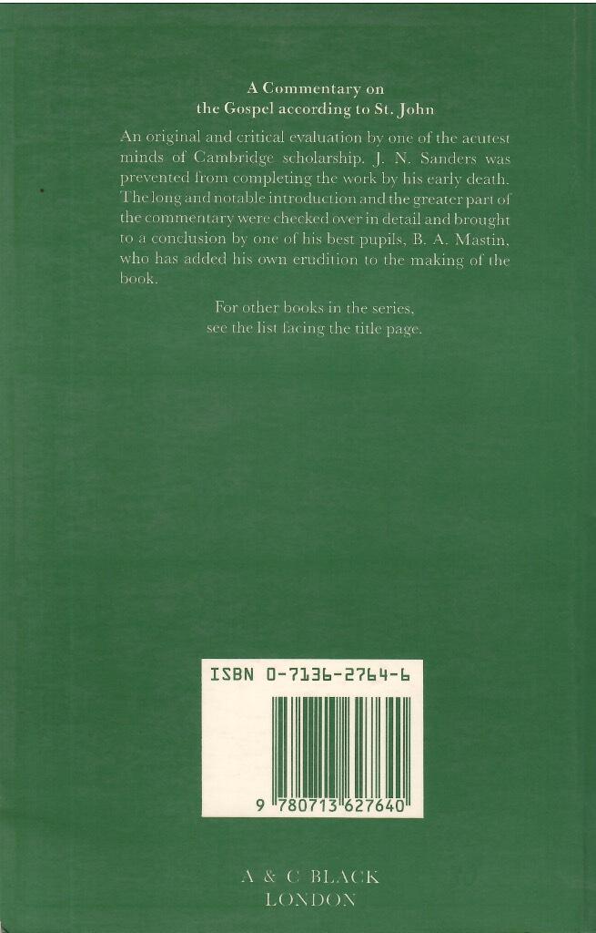 A commentary on the Gospel according to St John