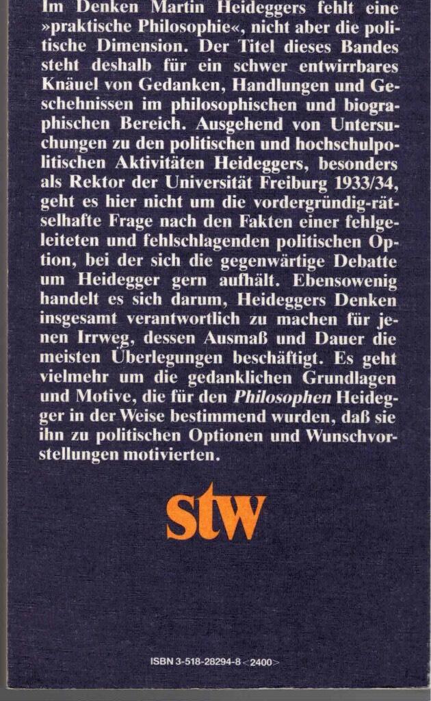 Heidegger und die praktische Philosophie