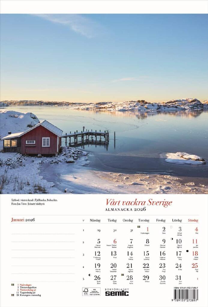V&aring;rt vackra Sverige almanacka 2026