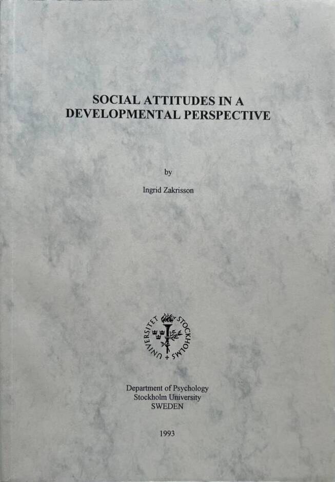 Social attitudes in a developmental perspective
