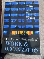The Oxford Handbook of Work & Organization