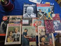 Blandade tidningar fr&aring;n 40-50 tal. Kunglig pr&auml;gel