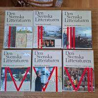 Den svenska litteraturen 6 volymer (inb) i nyskick, svenska litteraturhistorien