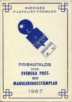 PRISKATALOG &Ouml;VER SVENSKA POST- OCH MAKULERINGSST&Auml;MPLAR 1967