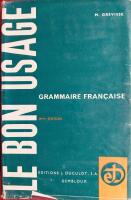 LE BON USAGE GRAMMAIRE FRANCAISE