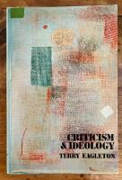 Criticism & ideology. A study in marxist literary theory