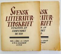 Svensk litteraturtidskrift Nr 2 -3 &Aring;rg&aring;ng 12 1949