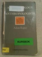 Anthropology and Anthropologists - The Modern British School