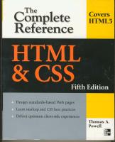 HTML & CSS: The complete reference