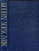 Moderne NORSK LYRIKK. Frie vers 1890-1980