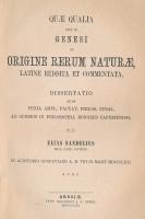 Quae qualia sint in genesi de origine rerum naturae.