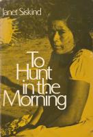 To Hunt in the Morning.