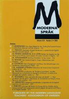 Moderna spr&aring;k  Volume  XCIV number 2.