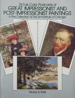 24 Full- Color Postcards of Great impressionist and Post-impressionist paintings in the collection of the Art Institute of Chicago.