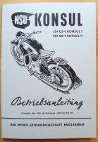 Instruktionsbok NSU Konsul motorcykel 1952 - 1953