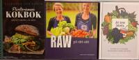 3x mat & h&auml;lsa: Flexitarianens kokbok : mycket gr&ouml;nt, lite k&ouml;tt, Raw p&aring; r&auml;tt s&auml;tt & &Auml;t din j&auml;vel : en bok om matgl&auml;dje, d&ouml;ds&aring;ngest, vitl&ouml;k och sm&ouml;r
