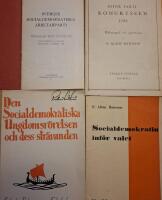 Den socialdemokratiska ungdomsr&ouml;relsen och dess str&auml;vanden, Inf&ouml;r partikongressen 1928 : h&auml;lsningstal och parentation, Socialdemokratin inf&ouml;r valet  & Sveriges socialdemokratiska arbetarparti program och stadgar enligt beslut &aring; partiets femtonde konkgess 1936 