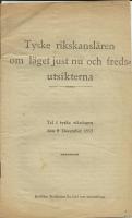 Tyske rikskansl&auml;ren om l&auml;get just nu och fredsutsikterna : tal i tyska riksdagen den 9 december 1915