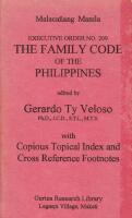 Executive Order No. 209. The Family Code of the Philippines