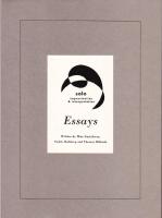 Essays: Solo Improvisations and Interpretation