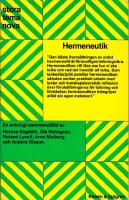 Hermeneutik. En antologi