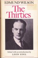 The Thirties: From Notebooks and Diaries of the Period