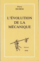 L'&eacute;volution de la M&eacute;canique