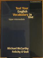 Test your English Vocabulary in Use Upper-Intermediate