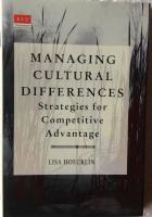 Managing cultural differences - strategies for competitive advantage