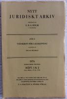 Nytt Juridiskt Arkiv I 1976 - Tidskrift f&ouml;r lagskipning
