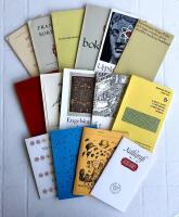 Kungliga Bibliotekets utställningskataloger: 2. Från Codex aureus till Rembrandtbibeln. + 9. Franska bokband. + 12. Svensk tidskriftskonst 1954-1956. + 19. Tyska bokband. + 29. Uppslagsboken som verk och verktyg. + 30. Schweizaren Hugo Peller och hans svenska elever utställer moderna bokband. + 32. Kungliga bokband. + 35. Illuminated Manuscripts and Other Remarkable Documents. + 43. Engelska bokband. + 46. Magnus Gabriel De la Gardie - samlaren. + 51. Swedish books 1280-1967. + 64. Tryck med färg från 1457 till våra dagar. + 66. Från Euklides till Newton. + 90. "Känner ni trycket?". + 91. Kalligrafi Karl-Erik Forsberg. Exlibris. Monogram