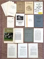 Kinds h&auml;rad V&auml;sterg&ouml;tland. Bl.a.: Till minnet av den f&ouml;rsta sjukstugan i Svenljunga. En liten historik om dess tillkomst, utveckling och avveckling. + Om herrg&aring;rdstorpare i g&aring;ngen tid. + Tullkvarnen. Ett bygdespel i tv&aring; akter. + Handledning vid hembygdsundervisning i &Aring;sundens Kommun. + Hembygdsg&aring;rdarna i Svenljunga. + Beskrifning till kartbladet &Ouml;lmestad. + &Ouml;stra Kinds Elektriska D.-f:s. Styrelse- och revisionsber&auml;ttelse. 1968-1975. + R&ouml;storp - att l&auml;sa historien ur landskapet 