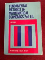 Fundamental methods of Mathematical economics, 2nd Ed
