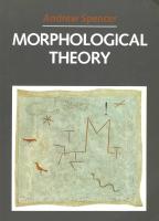 Morphological Theory. An Introduction to Word Structure in Generative Grammar