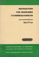 Instruktion f&ouml;r Heidelberg cylinderautomater, med pappersformat 56x77
