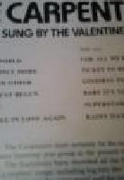 SUNG BY THE VALENTINES