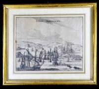 PONTA TAMANDERE, Brazil. Copper engraving in glass and frame, 1673