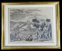 CAPTURE OF THE FORT OF POVACON, Brazil. Engraving, glass & frame