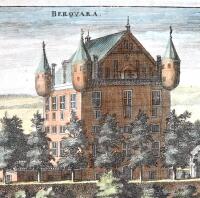 BERGKVARA SLOTT, Småland. Handkol. kopparstick ur "Suecian" 
