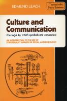 Culture and Communication. The logic by which symbols are connected