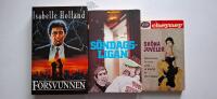 Bokpaket, deckare: F&Ouml;RSVUNNEN + S&Ouml;NDAGSLIGAN + SK&Ouml;NA JUVELER