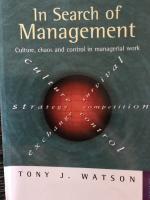 In search of management - culture, chaos and control in managerial work