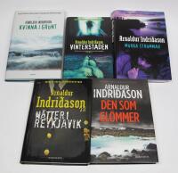 5 st. b&ouml;cker ERLENDUR-serien: Kvinna i gr&ouml;nt + Vinterstaden + M&ouml;rka str&ouml;mmar + N&auml;tter i Reykjavik + Den som gl&ouml;mmer