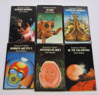 6 st. JAKTRYMDSKEPP X12 serien: Kosmos brinner + Gemini + Rymdens vikingar + Kvinnoplaneten Q + Asteroid p&aring; drift + De tre galaxerna