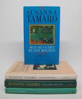 4 st. SUSANNA TAMARO b&ouml;cker: Med huvudet bland molnen + Ensamma r&ouml;ster + Eld, jord och vind + Svara mig