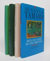 4 st. SUSANNA TAMARO b&ouml;cker: Med huvudet bland molnen + Ensamma r&ouml;ster + Eld, jord och vind + Svara mig