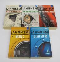 5 st. kriminalromaner om FABIAN RISK: Offer utan ansikte + Den nionde graven + Arton grader minus + Motiv X + X s&auml;tt att d&ouml;