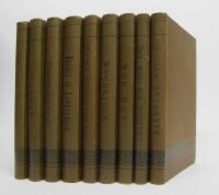9 st. b&ouml;cker av WALTER SCOTT: Quentin Durward + Ivanhoe + Fornforskaren + Bruden af Lammermoor. En saga om Montrose + Sankt Valentins dag eller Den vackra flickan i Perth + Woodstock eller rojalisten + Rob Roy + Det farliga slottet. Den svarta dv&auml;rgen + Nigels &auml;fventyr