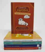 5 st. b&ouml;cker i EMRES HANDBOK serie: 1 Emres handbok i konsten att skaffa sig v&auml;nner ...och ov&auml;nner 2. Emres handbok i konsten att bli k&auml;nd ...och &ouml;k&auml;nd 3. Emres handbok i konsten att fixa en fest ...och f&ouml;rst&ouml;ra en 4. Emres handbok i konsten att  v&aring;ga tr&auml;ffa sp&ouml;ken 5. Emres handbok i konsten att bli ihop ...och slippa